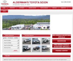 aldermanstoyota.com: Alderman's Toyota | Toyota Dealer | Rutland, Vermont
Visit the Official Site of Alderman's Toyota, Selling Toyota in Rutland, VT and Serving Rutland, Vermont. 33 Seward Road, Rutland, VT 05701.