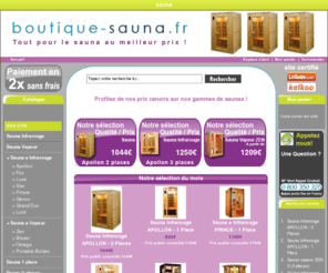 boutique-sauna.fr: Sauna Infrarouge et sauna à Vapeur
Sauna - Des Prix de Rêve sur nos saunas infrarouges . Plus de 30 modèles de sauna à Prix Discount. Profitez-en !

