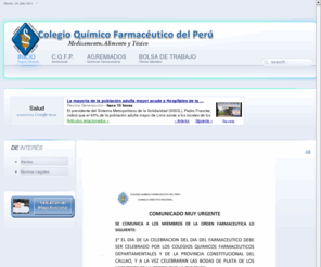 cqfperu.org: COLEGIO QUÍMICO FARMACÉUTICO DEL PERÚ - Colegio Químico Farmacéutico del Perú
Colegio Químico Farmacéutico Del Perú