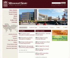 missouristate.edu: Missouri State University
Missouri State University offers undergraduate and graduate academic programs. At Missouri State, we're committed to helping students succeed in their own lives and as active citizens.