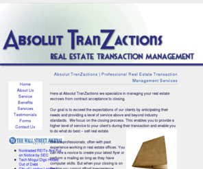 absoluttranzactions.com: Absolut TranZactions | Professional Real Estate Transaction Management Services
Absolut TranZactions | Real Estate Transaction Management | San Diego, California