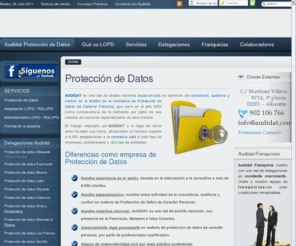 audidat.com: Audidat Protección de Datos
Protección de Datos Audidat Franquicia LOPD. Cuenta con una red de delegaciones en constante crecimiento. Únete a nuestro equipo de franquicias como empresa de protección de datos realizando los servicios de consultoría, auditoría y control en el ámbito de la normativa de Protección de Datos de Carácter Personal