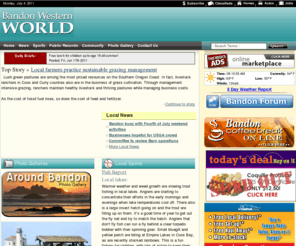 bandonwesternworld.com: Bandon Western World - Bandon, Oregon
Welcome to The Bandon Western World Newspaper website.  We cover local, regional and national news for Bandon, Port Orford, Coquille and all of Southern Oregon.