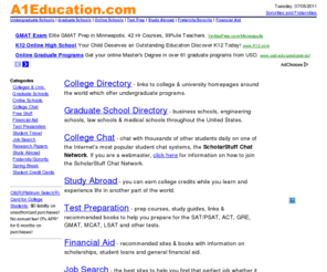 a1education.com: A1Education.com - Higher Education
Education @ A1Education.com makes it easy to find Internet education resources - higher-education - special-education - physical-education - grants - bilingual - nursing - chemistry - mathematics - physics  - college - university