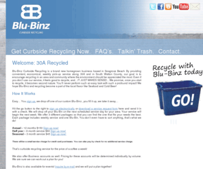 blubinz.com: Blu-Binz ~ Florida's Scenic 30A Recycled
Blu-Binz  is a curbside recycling service for Scenic 30a, Seagrove, Seaside, Watercolor, Blue Mountain Beach, Rosemary Beach and more.