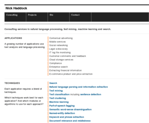 nicholashaddock.com: Nick Haddock - Information Retrieval and Text Mining Consultant
