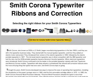 smithcoronatypewriter.com: Smith Corona Typewriter Ribbons and Correction Tape
Smith Corona Typewriter Ribbons - Correction Tapes - Printwheels - Daisywheels 800-816-6855