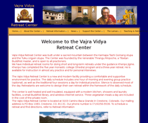 vajravidyaretreatcenter.org: Vajra Vidya Retreat Center
Vajra Vidya is under the direction of Thrangu Rinpoche. Short and long-term meditation retreats in beautiful mountain setting. Resident lamas provide individual instruction as requested.