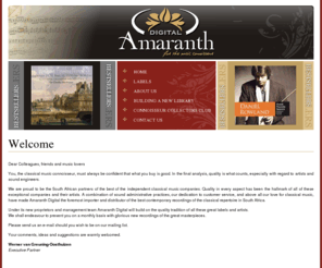 amaranthdigital.com: Home - Amaranth Digital
Amaranth Digital the foremost importer and distributor of the best contemporary recordings of the classical repertoire in South Africa