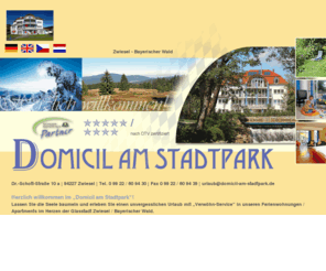 domicil-am-stadtpark.de: Ferienwohnungen Domicil am Stadtpark in Zwiesel, Bayerischer Wald
Allergikergeeignete Ferienwohnungen und Appartements in Zwiesel bieten Urlaub mit Frühstück am  Nationalpark Bayerischer Wald. Weltcupskigebiet Großer Arber gleich in der Nähe.