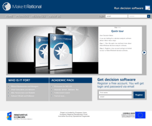 makeitrational.com: MakeItRational - AHP decision software
MakeItRational is a decision analysis software based on Analytic Hierarchy Process (AHP). Register a free account and get an instant access to MakeItRational decision software.