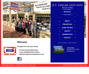 btedgar.com: For Moorestown realtors, Haddonfield realty, and Medford homes, go to the experts: B.T. Edgar and Son Realtors
B.T. Edgar and Son Realtors are the best for Moorestown realtors, Haddonfield realty, Medford homes, Merchantville properties, Mt. Laurel homes, Cinnaminson realtors, Delanco homes, Hainesport homes , New Jersey realtors, Moorestown properties