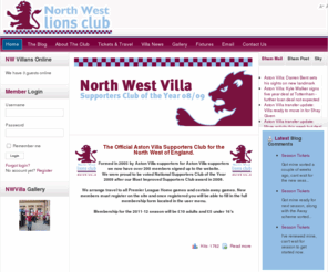 northwestvilla.com: North West Villa, Official Aston Villa Supporters Club
North West Villa Supporters Club is is the Official Aston Villa Supporters Club for the North West of England.