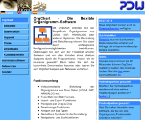 pdw-software.de: Organigramm Software OrgChart - Organigramme aus LOGA, SAP und HANSALOG
Mit OrgChart erstellen Sie per Knopfdruck Organigramme aus LOGA, SAP, HANSALOG oder anderen Systemen. Kostenfrei für Unternehmen bis 50 Mitarbeiter.