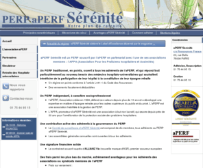 aperf-serenite.net: Accueil - aPERF Sérénité
aPERF Sérénité est un nouveau PERP souscrit par l’aPERF en partenariat avec l’une de ses associations membres : l’APPA (Association Pour les Praticiens hospitaliers et Assimilés).