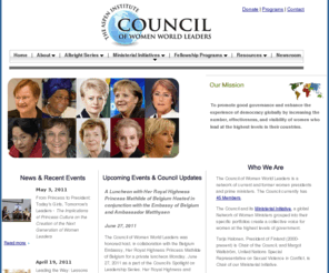 cwwl.org: Council of Women World Leaders  |  A collective voice since 1997
The Council of Women World Leaders is a network of current and former women presidents and prime ministers. The Council's mission is to mobilize the highest-level women leaders globally for collective action on issues of critical importance to women and equitable development.