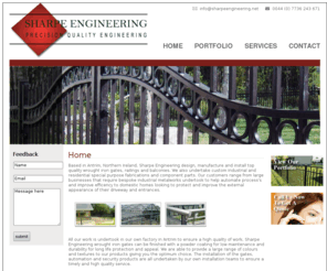 sharpeengineering.net: Sharpe Engineering :: Gates, Railings and Metal Work in Antrim, Ireland
