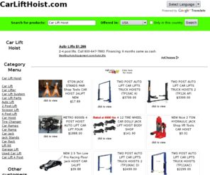 carlifthoist.com: Car Lift Hoists for automotive service.
Car Lift Hoists make auto service easy.