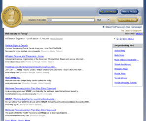 wrap.net: First Place® - Your First Place on the Internet®
Search results for wrap from First Place Metasearch.