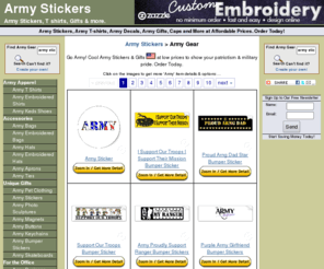 armysticker.com: Army Stickers, Army T-shirts, Army Decals, Army Gifts, Caps And More - ArmySticker.com
ArmySticker.com offers a large selection of Army Stickers, Army T-shirts, Army Decals, Army Gifts, Caps and More.