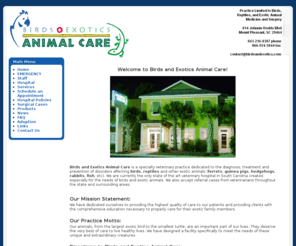 birdsandexotics.com: Home
Birds and Exotics Animal Care - Full-Service Medical and Surgical Care for Unusual Pets