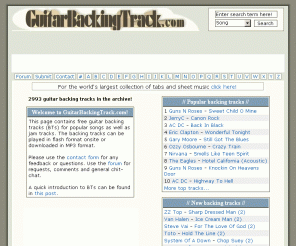 guitarbackingtrack.com: 
Free Guitar Backing Tracks @ GuitarBackingTrack.com

Free guitar backing tracks in MP3 and flash format. Download for free.