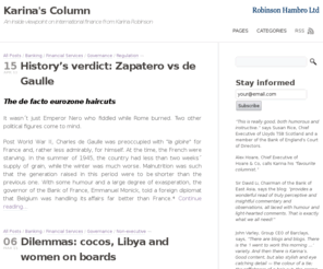 insideglobalbanking.com: Karina's Column
An inside viewpoint on international finance from Karina Robinson