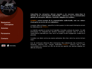 stonefly-prod.com: STONEFLY, production audiovisuelle, film d'entreprise, vidéo institutionnelle, communication d'entreprise, video corporate, communication audiovisuelle, documentaire, interview, reportage, orléans, région centre, ile de france, paris
stonefly agence de communication audiovisuelle réalise des vidéos de formation, suivis de chantier, de convention , making of, film d'entreprise, clip, DVD et adaptation linguistique, encodage multimédia