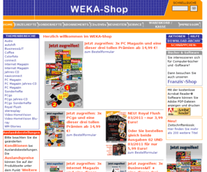 wekashop.de: WEKA-Shop, Onlineshop der WEKA MEDIA PUBLISHING GmbH
WEKA Shop , Onlineshop für Fach- und Computerzeitschriften