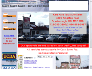 scarboroughcarsunder5000.com: Karz Karz Karz - Drive for Under 5
Karz Karz Karz specializes in selling affordable quality used cars, mini vans, vans, and other vehicles for under 5000 dollars