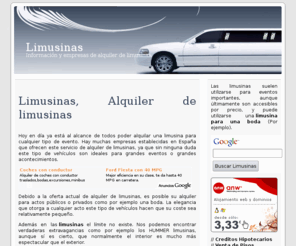 serviciodelimusinas.com: Limusinas - Alquiler de Limusinas, Información y Empresas - Servicio de Limusinas
Empresas dedicadas al alquiler de limusinas para eventos publicos o privados.