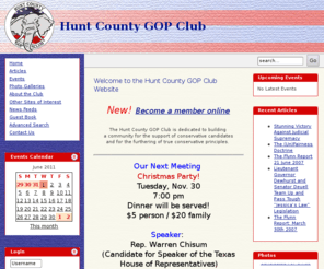 huntgopclub.com: Hunt County GOP Club - Home
Hunt County GOP Club - Republican Club of Hunt County