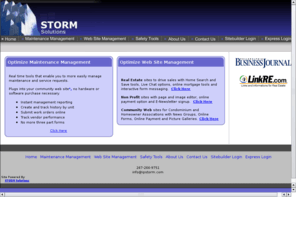 ipstorm.com: Welcome to STORM Solutions - Home
STORM Solutions offers web sites and online facility management systems as a service for Facility Management, Property Management, Non-Profit and Small Business organizations.  