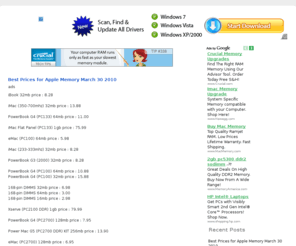 pcmemory.org: PC Memory | Apple Memory | Dell Memory | Sony Memory | HP Memory
PC Memory  offers instructions and how to information to help you get the right memory upgrade for your notebook or desktop comptuer. All models and makes from Sony, Apple, Dell, HP and more