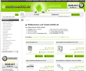 elektro4000.net: Elektroartikel Online-Shop | elektro4000.de
Elektroartikel Online-Shop mit mehr als 200.000 Artikeln von der Waschmaschine bis zum Phasenprüfer