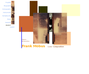 frankmoebus.de: Frank Möbus Homepage
Frank Möbus Homepage in deutsch & english, biography/discography(tour dates of the jazz guitarist and composer, band leader of Der Rote Bereich