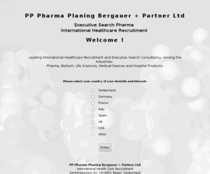 pp-pharma-plan.com: PP Pharma Planing Bergauer   Partner AG: Executive Search Pharma, Healthcare Recruitment
Leading international healthcare recruitment consultancy, serving the industries: pharma, biotech, medical devices and hospital products.