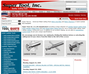 reamerscarbide.com: Drill bits, End Mills, Reamers and other Carbide Tipped, Solid Carbide, High Speed Steel Cutting Tools from Super Tool
Super Tool manufactures cutting tools including carbide drill bits, end mills, reamers, milling cutters, slitting saws, saw blades, metric end mills, core drills in solid carbide, carbide tipped & high speed steel for steel cutting, non-ferrous, cast iron, aluminum, & other tooling applications.