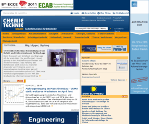 chemie-direkt.com: CHEMIE TECHNIK - chemietechnik.de
Portal der Fachzeitschriften CHEMIE TECHNIK und Pharma+Food. Fachartikel, Produktberichte, Firmendatenbank, News und Termine rund um Prozesstechnik, Hygienetechnik, Anlagenbau f�r Chemie, Pharma, Food und Kosmetik.