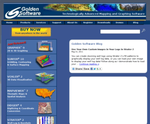 goldensoftware.com: Scientific mapping, graphing, analysis, & digitizing software
Golden Software is the leading provider of scientific graphics and mapping software in the world. We develop Surfer, Grapher, Voxler, MapViewer, Didger, and Strater. 