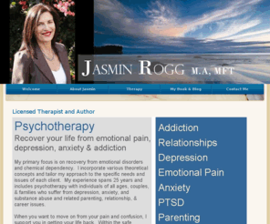 jasminrogg.com: Jasmin Rogg
I incorporate various theoretical concepts and tailor my approach to the specific needs of each client.  Jasmin Rogg, M.A, MFT 337 South Beverly Drive Suite 101 Beverly Hills, CA  90212