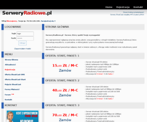 nadajnik.net: SerweryRadiowe.pl - Serwery Shoutcast, Autopiloty, ERDS
Najtańsza oferta na rynku! Serwery shoutcast, autopiloty MP3 / AAC , system ERDS oraz StreamTranscoding