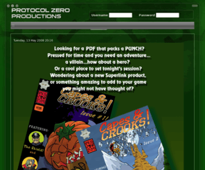 protocolzero.com: Protocol Zero Productions
Protocol Zero Productions -- Get Your Game In Gear!