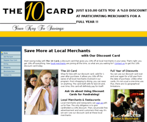 getthe10card.com: The 10 Card | Trumbull, CT - Mobile Edition
Start saving today with The 10 Card, a discount card that gives you 10% off at local merchants in Trumbull, Connecticut.