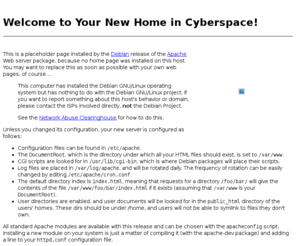 hs4he.net: Welcome to Your New Home Page!
The initial installation of Debian/GNU Apache.
