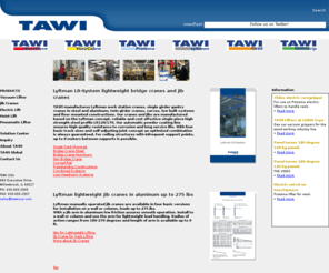 jibcranes.us: Lyftman, lr-system, lightweight crane systems, tawi, Lyftman jib cranes, manual jib cranes
Lyftman, cranes, overhead system, free-standing constructions, low headroom, multiple girders, Lyftman jib cranes, jibs, column mounted jib, tube lifter, wallmounted, low headroom, ergonomic lifting