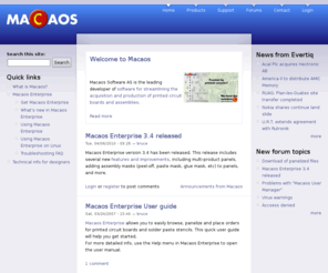 miss-mos.com: Macaos | We have the solution
Macaos is the leading developer of software systems for streamlining the acquisition, manufacture, assembly and delivery of electronics subsystems.