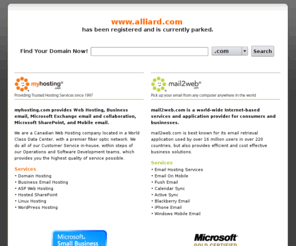 alliard.com: myhosting.com Parked Domain | Web Hosting & Email Hosting
Affordable website & domain hosting services for businesses of all sizes. Click here or call 1-866-289-5091 to get your website online today!