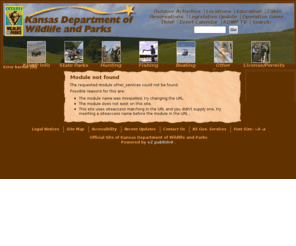 fancycreekrange.org: kernel (20) / Error - KDWP
Official Site of Kansas Department of Wildlife and Parks