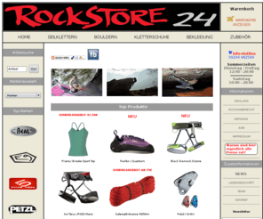 rockstore24.de: ROCKSTORE24 - Onlineshop...Klettern-Bouldern-Outdoor
Rockstore24 ist der offizielle Lieferant von Kletter und Boulderequipment mit großer Auswahl an Kletterschuhen-Crashpads-Kletterseilen-Expreßschlingen uvm